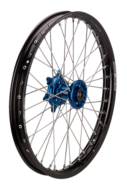 Moose Racing - SX-1 Complete Wheel - Front - Black Wheel/Blue Hub - 19" x 1.40" - SX-1 Complete Wheels - YF-14019-BKBU