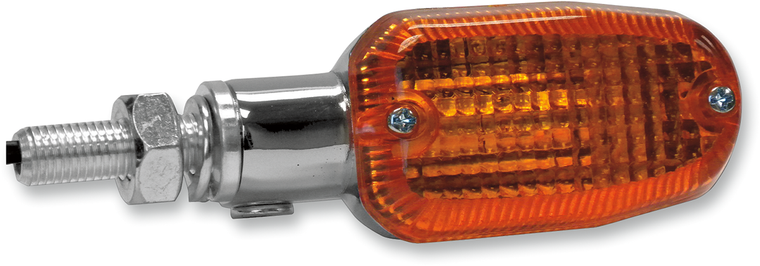 K&s Technologies - Marker Light - Single Filament - Chrome/Amber - Oblong Aluminum Body Marker Lights - 25-8300CM
