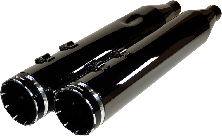 Khrome Werks - 4-1/2" HP-Plus Slip-On Mufflers - Eclipse with Tracer Tip - 4-1/2" HP-Plus Slip-On Mufflers - 201670 Khrome Werks - 4-1/2" HP-Plus Slip-On Mufflers - Eclipse with Tracer Tip - 4-1/2" HP-Plus Slip-On Mufflers - 201670