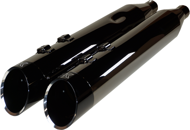 Khrome Werks - 4-1/2" HP-Plus Slip-On Mufflers - Eclipse with Edge Tip - 4-1/2" HP-Plus Slip-On Mufflers - 201675