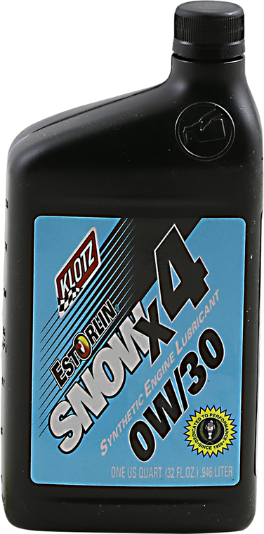 Klotz Oil - X4 Snow Oil - 0W-30 - 1 U.S. quart - Snow X4 Pure Estorlin Synthetic 4-Stroke Engine Oil - KE830 Klotz Oil - X4 Snow Oil - 0W-30 - 1 U.S. quart - Snow X4 Pure Estorlin Synthetic 4-Stroke Engine Oil - KE830