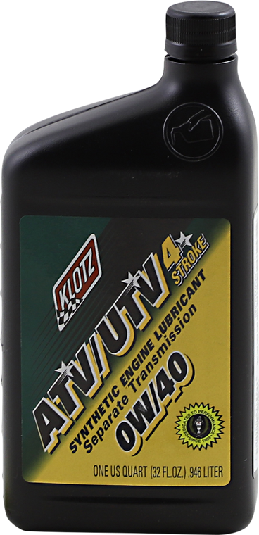 Klotz Oil - ATV Synthetic 4T Engine Oil - 0W-40 - 1 U.S. quart - ATV/UTV  Synthetic 4-Stroke Engine Oil - Separate Transmission - ATVUTV-040 Klotz Oil - ATV Synthetic 4T Engine Oil - 0W-40 - 1 U.S. quart - ATV/UTV  Synthetic 4-Stroke Engine Oil - Separate Transmission - ATVUTV-040