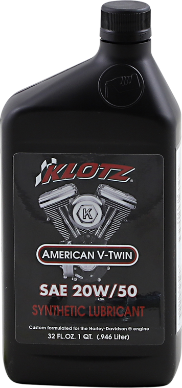 Klotz Oil - V-Twin Synthetic Engine Oil - 20W-50 - 1 U.S. quart - American V-Twin Synthetic Engine Oil - KH-2050 Klotz Oil - V-Twin Synthetic Engine Oil - 20W-50 - 1 U.S. quart - American V-Twin Synthetic Engine Oil - KH-2050