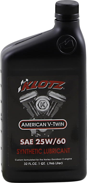 Klotz Oil - V-Twin Synthetic Engine Oil - 25W-60 - 1 U.S. quart - American V-Twin Synthetic Engine Oil - KH-2560