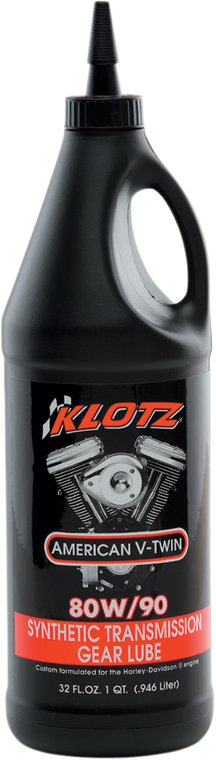 Klotz Oil - Big Twin Synthetic Transmission Lube - 80W-90 - 1 U.S. quart - American V-Twin Synthetic Transmission Gear Lube - KH-GL90