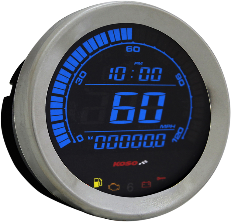 Koso - 4" Speedometer - Chrome - Replacement Gauge - BA051000 Koso - 4" Speedometer - Chrome - Replacement Gauge - BA051000