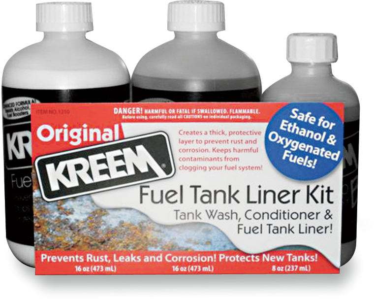 Kreem - Tank Liner Kit - For Up To 2.5 gal. Tank - Fuel Tank Liner and Tank Prep Combo Packs - 1210 Kreem - Tank Liner Kit - For Up To 2.5 gal. Tank - Fuel Tank Liner and Tank Prep Combo Packs - 1210