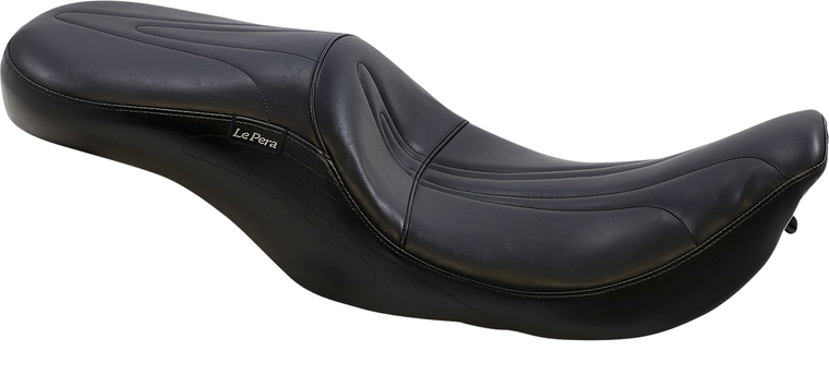 Le Pera - Sorrento 2-Up Seat - Stitched - Black - FLHR '02-'07 - Sorrento 2-Up Seat - LH-907RK
