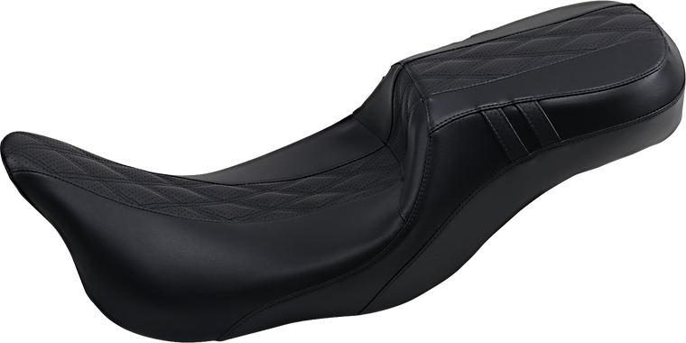 Le Pera - Outcast Daddy Long Legs Seat - 2-Up - Without Backrest - Black W/Black Double Diamond Inlay - Outcast Daddy Long Legs Seat - LK-997DLGT2