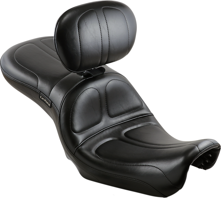 Le Pera - Maverick Seat - With Backrest - Stitched - Black - FXD '06-'17 - Maverick Seat - LK-970BR