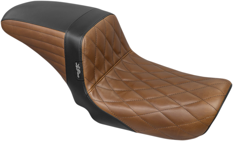 Le Pera - Kickflip Seat - Diamond - Black/Brown - FXD '06-'17 - Kickflip Seat  Diamond - LK-591DMBRNBK