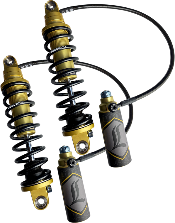 Legend Suspension - REVO ARC Remote Reservoir Shocks - Heavy Duty - Gold - 14" - '99-'08 FL - REVO ARC Remote Reservoir FL Coil Suspension - 1310-1905 Legend Suspension - REVO ARC Remote Reservoir Shocks - Heavy Duty - Gold - 14" - '99-'08 FL - REVO ARC Remote Reservoir FL Coil Suspension - 1310-1905
