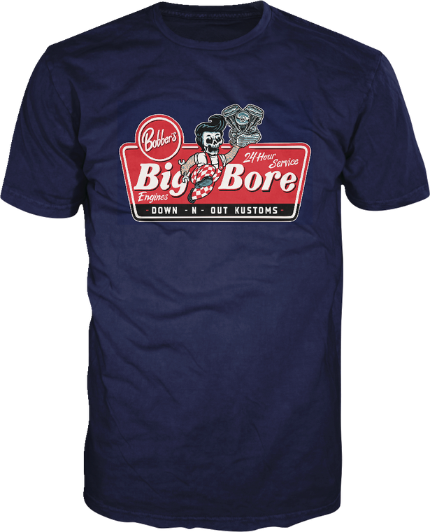 Lethal Threat - Down-N-Out Big Bore T-Shirt - Navy - XL - Down-N-Out Big Bore T-Shirt - DT10048XL