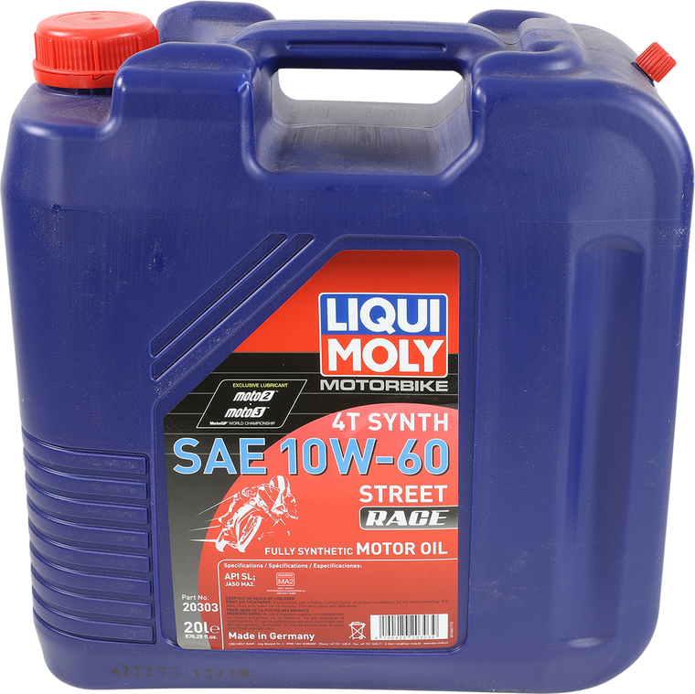 Liqui Moly - Street Race Synthetic 4T Oil - 10W-60 - 20L - Street Race Synthetic 4T Engine Oil - 20303