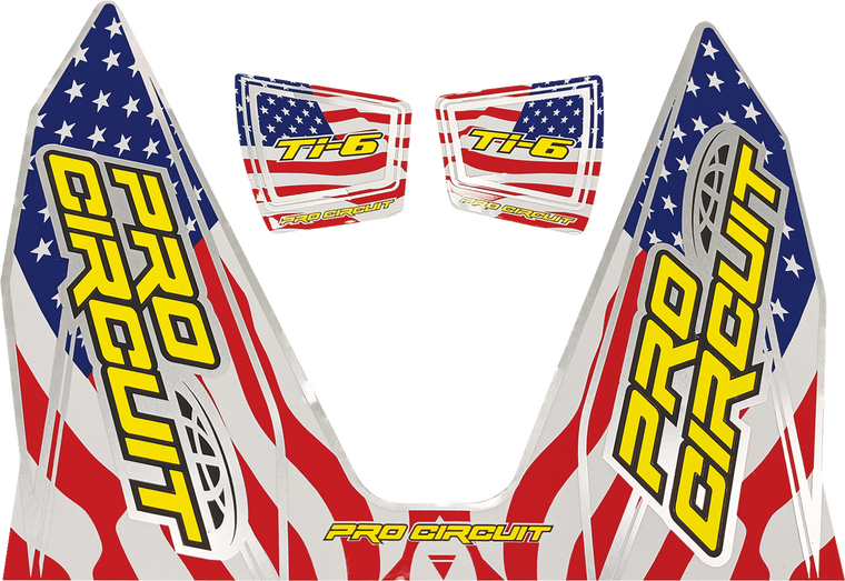 Pro Circuit - Ti-6 Decal - Stars and Stripes - Ti-6 Exhaust Decals - DC22TI6-SS