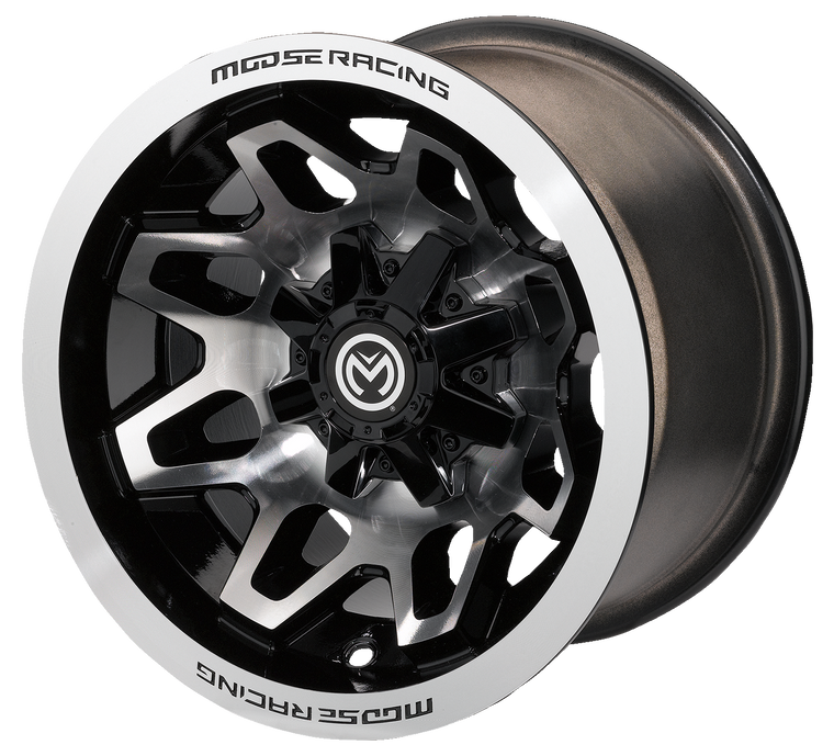 Moose Utility - Wheel - 416X - Front - Machined Black - 14x7 - 4/136 - 4+3 - 416X Wheel - 416M147136GBMF4