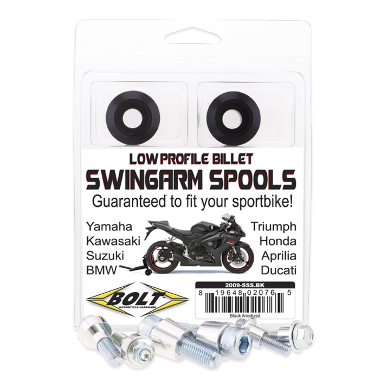 Bolt Motorcycle Hardware, Inc - Swingarm Spools Black - 2009-SSS.BK