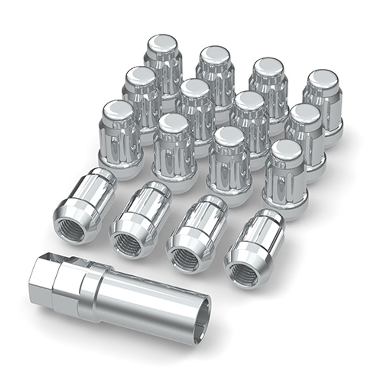 Bullite Wheels & Accessories - Lug Nut Set Chrome With Key & Valve Stem 12x1.25 (16pcs) - LKT01212502