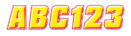 Hardline - 2" Letter & Number Kit Yellow / Red - YERED500