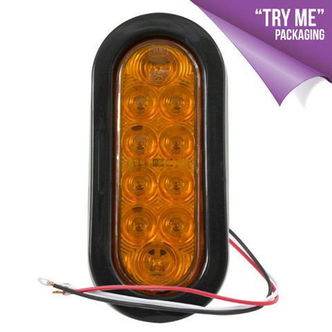 Hopkins - Led 6" Oval Park/turn (amber) Kit With Grommet & Plug - C561ATM