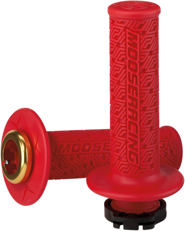 Moose Racing - Grips - Lock-On - Red/Gold - 36 Series Clamp-On Grips - B36MRR-D