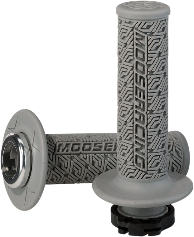 Moose Racing - Grips - Lock-On - Gray/Silver - 36 Series Clamp-On Grips - B36MRG-S