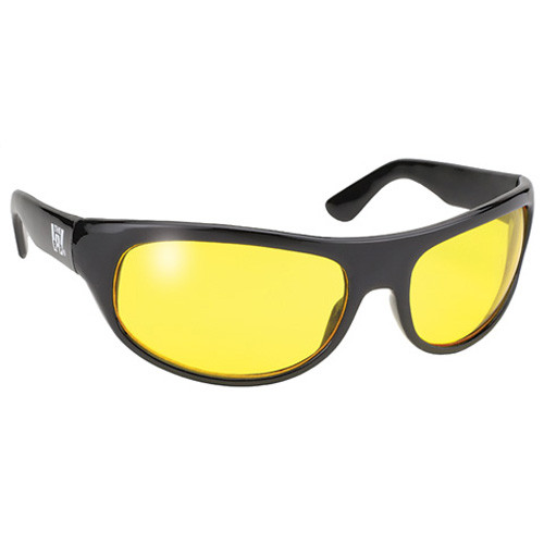 Pacific Coast - Pacific Coast Wrap Sunglasses - Black Frame - Yellow Lens - 20712