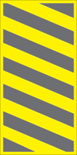 Voss Signs - Yellow Plastic Reflective Sign 6" X 12" - Left Hazard - 459 BCL YR