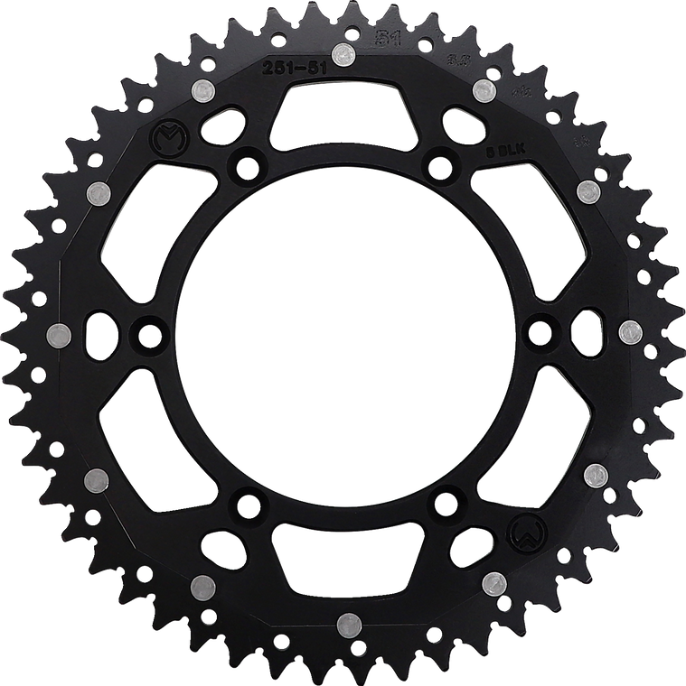 Moose Racing - Dual Sprocket - Black - 51 Tooth - Dual Sprocket - 1210-251-51-10X