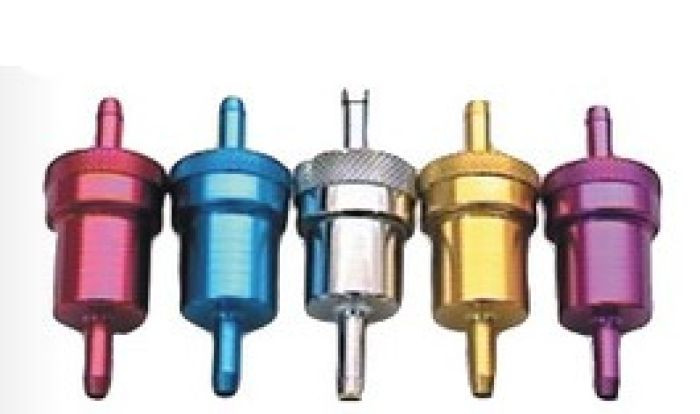 Emgo - Aluminum Fuel Filter Purple 1/4" - 14-34473