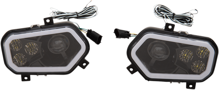 Moose Utility - LED Headlight - RZR800/900 - Black - LED Headlight for UTV - 100-3373-PU