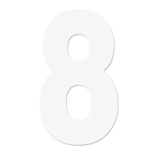 Factory Effex - Fx 2015 Numbers Pro 4" White 8 - 244075