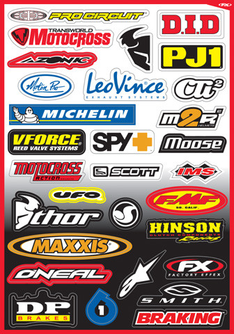 Factory Effex - Fx 2015 Sponsor/logo Sticker Sheets Sponsor Kit B - 10-68002