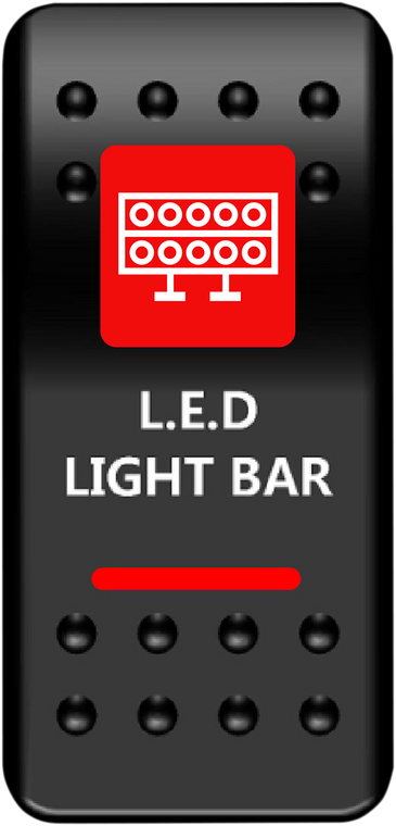 Moose Utility - Rocker Switch - Lightbar - Red - Rocker Switch - LLB-PWR-R