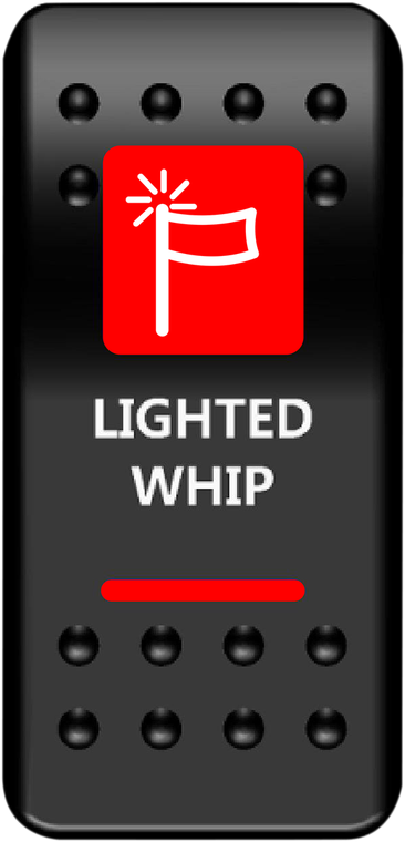 Moose Utility - Rocker Switch - Lighted Whip - Red - Rocker Switch - WHP-PWR-R