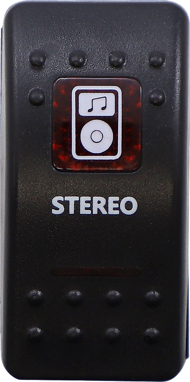 Moose Utility - Rocker Switch - Stereo - Red - Rocker Switch - STR-PWR-R