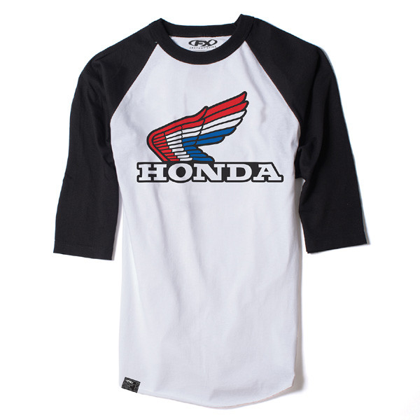 Factory Effex - Honda Vintage Men's Baseball Shirt / White-black (xl) - 17-87336