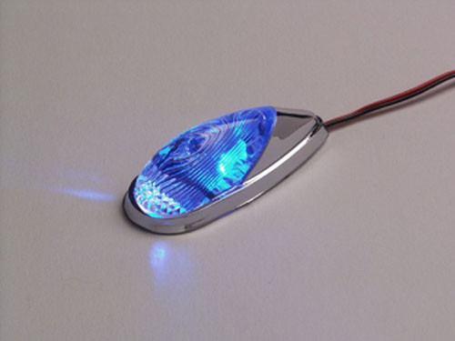 K&s - Led Marker Lights, Mini-flush Mt. Chrome Body, Blue (1 Led) - 25-9500
