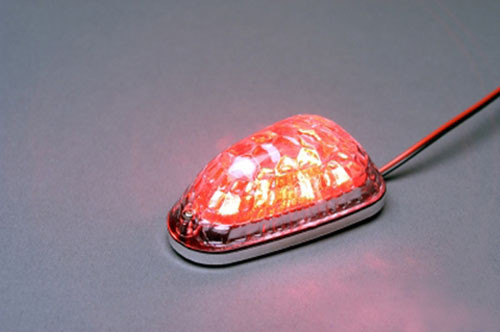 K&s - Led Mini-marker Light, Triangle, Chrome, Red (6 Leds) - 25-9701