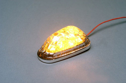 K&s - Led Mini-marker Light, Triangle, Chrome, Amber (6 Leds) - 25-9703