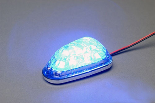 K&s - Led Mini-marker Light, Triangle, Chrome, Blue (6 Leds) - 25-9700
