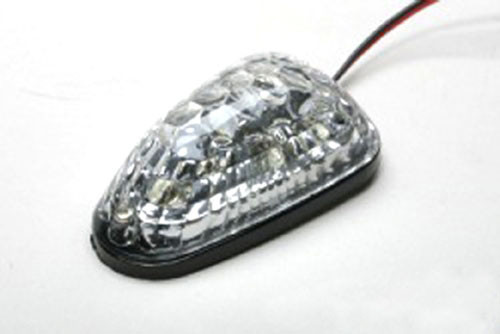 K&s - Led Mini-marker Light, Triangle, Black, Wht/clr (6 Leds) - 25-9734