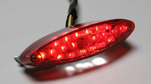 K&s - Led Oval Stoplamp, Clr Lens (20 Leds + 5 Leds For License Plat - 25-6605C