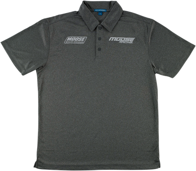 Moose Racing - Polo Shirt - Heather Charcoal - Large - Polo Shirt - 3040-2656