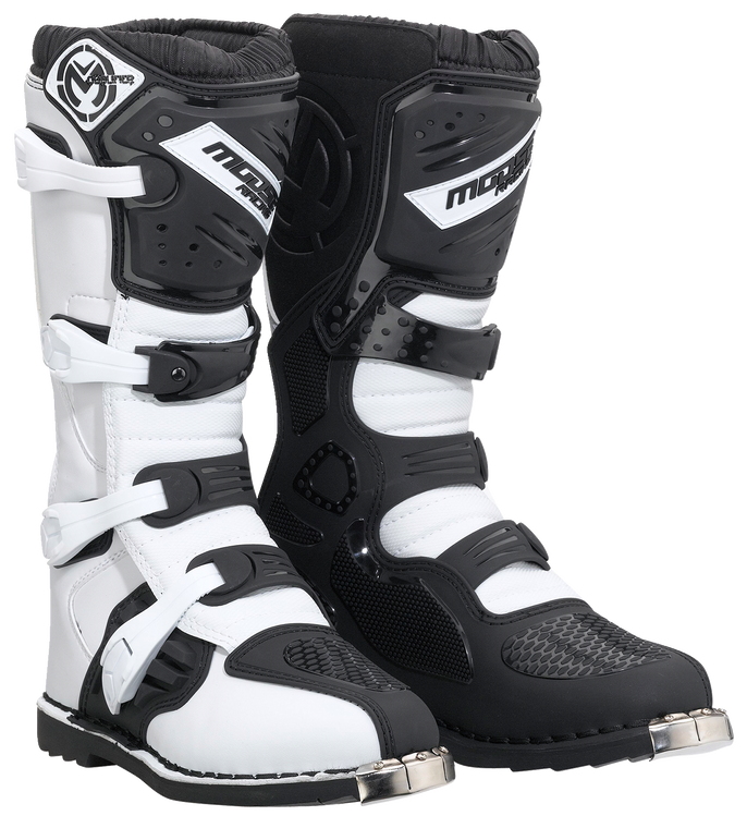 Moose Racing - Qualifier Boots - Black/White - Size 8 - Qualifier Boots - 3410-2600