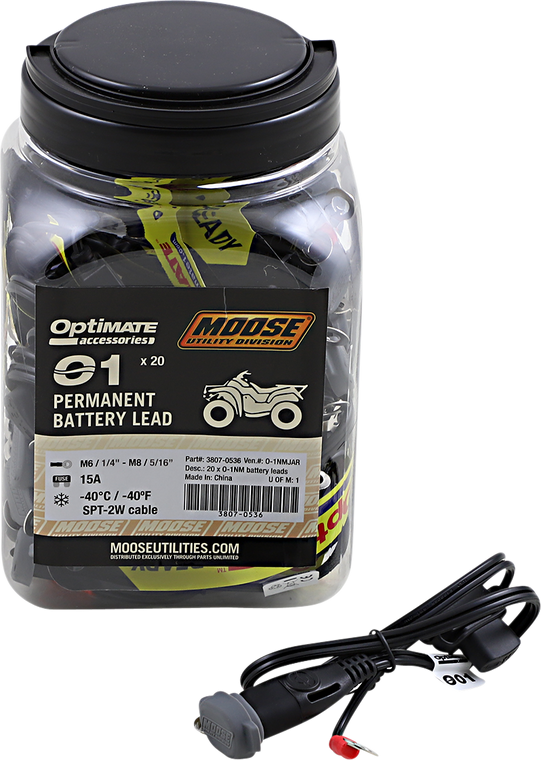 Moose Utility - Battery Cord Jar - 20-Piece - Battery Cord Jar - O-01NM JAR