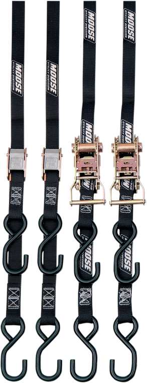 Moose Utility - Tie-Down - Black - Quad Pack - Heavy-Duty Tie-Downs - 3920-0300