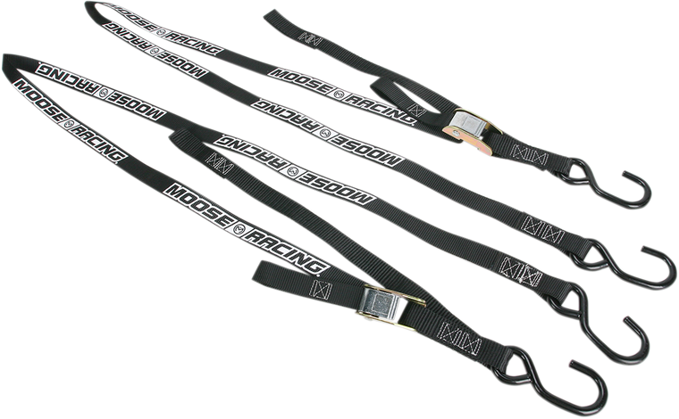 Moose Racing - Soft-Tie Tie-Downs - Black - Heavy-Duty Tie-Downs - 3920-0302