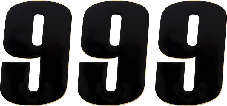 Moose Racing - Race Number 9 - Black - 4.5" - Vinyl Race Numbers - 80019