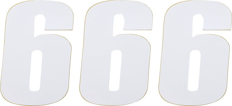 Moose Racing - Race Number 6 - White - 4.5" - Vinyl Race Numbers - 80006